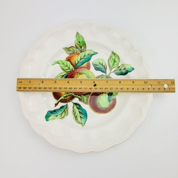 Vintage Spode Apple Dinner Plate, Red & Green Fall Fruit Embossed c1960s England - Picture 8 of 9